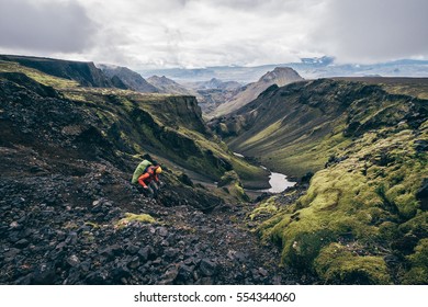 Girl Hiking Iceland On The Laugavegur Trail