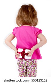 Girl Holding A Gift Behind His Back