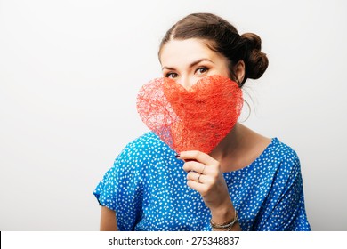 Girl Holding A Paper Heart