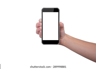 Girl is holding a phone in her right hand