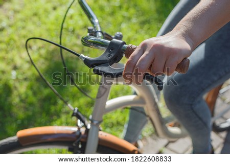 Image, Stock Photo detail of road bike handlebar