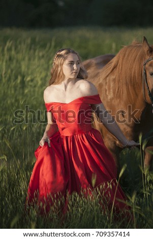 a girl with a horse