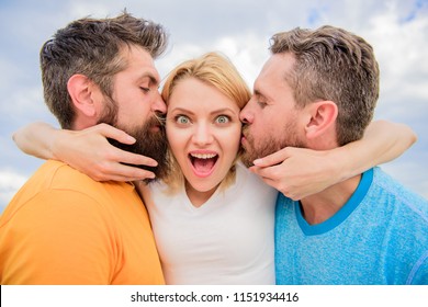 Girl Hugs Two Guys Ultimate Guide Stock Photo (Edit Now) 1168913311