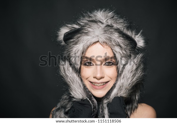 girls fluffy hat