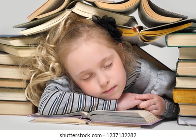 Girl With Many Books, Too Much Homework