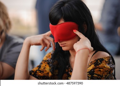 Girl In Mask Playing Mafia Game