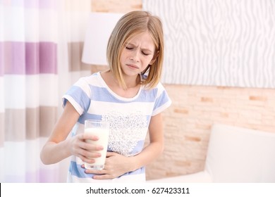 Girl With Milk Allergy At Home