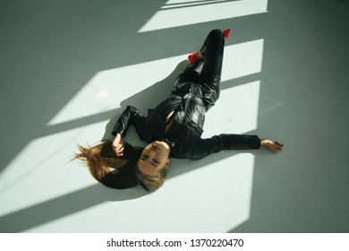 Girl Model Black Latex Jumpsuit Red Stock Photo 1370220470 | Shutterstock