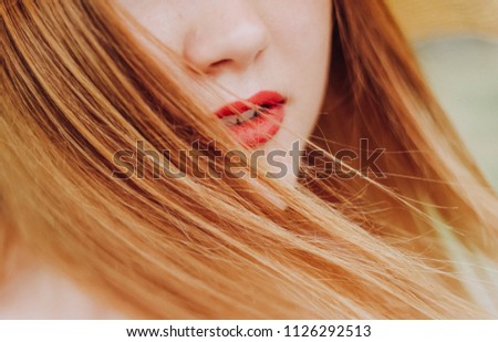 Similar – Image, Stock Photo Indian Make-up Lipstick