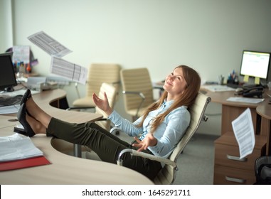 Girl In The Office At The End Of The Work Week
