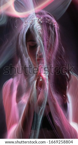 Similar – Image, Stock Photo IN MIND Wind Gale Woman