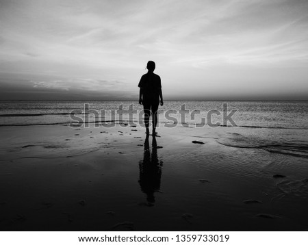 Similar – Image, Stock Photo stopped Stand Beach Ocean