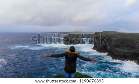 Similar – Image, Stock Photo Ireland, the green island. Beach of Bray in the early morning