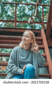 Girl On The Fire Stairway