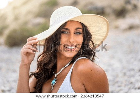 Girl on holidays with a perfect white smile