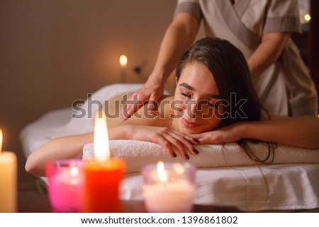 Girl on massage in the spa salon
