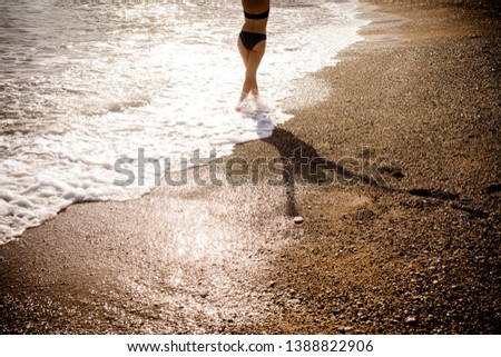 Similar – Image, Stock Photo Feet on the beach Beach