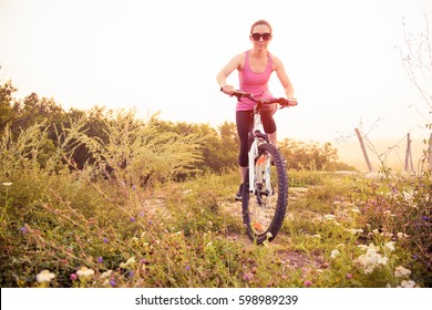 Sports Sexy Girl On Bike Stock Photo (Edit Now) 744906511