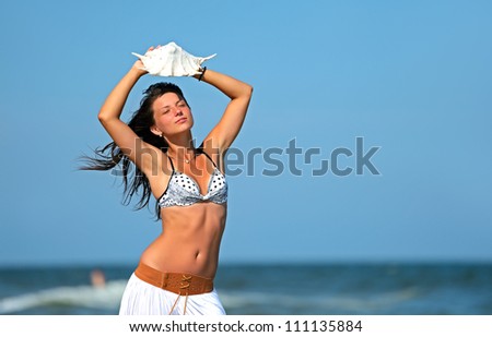 Girl on a seashore
