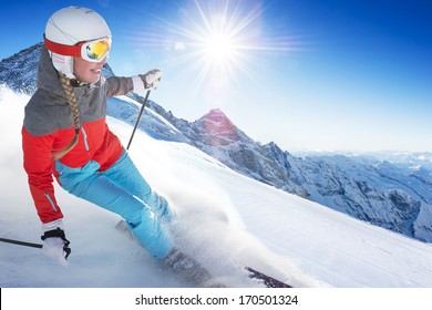 Girl On the Ski - Shutterstock ID 170501324