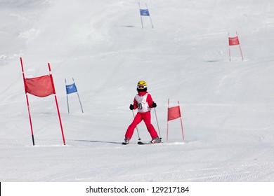 Girl On The Ski Race