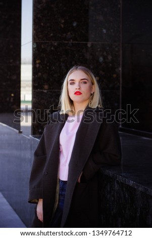 Similar – Image, Stock Photo Young girl posing outdoor