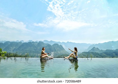 Girl In The Overflowing Pool, Natural Bath Tub