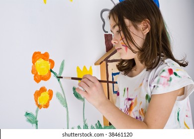 Girl Painting On Wall