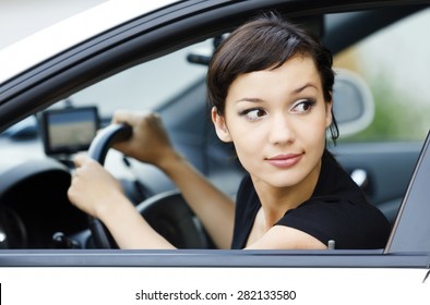 Girl Parking A Car