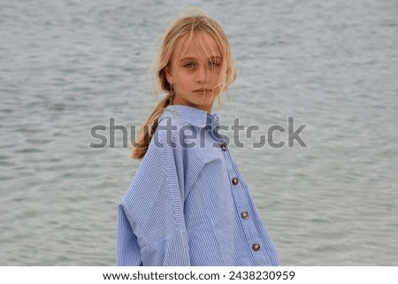 Girl in the Patagonian sea beach