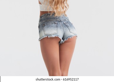 Girls In Tight Jean Shorts