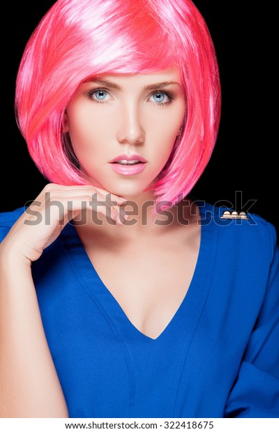 Girl Pink Hair Girl Beautiful Makeup Stock Photo Edit Now 322418675