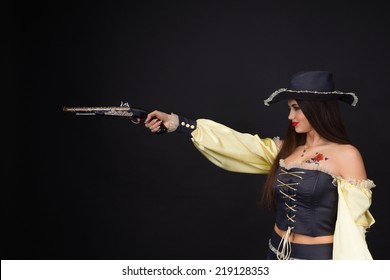 Girl pirate shooting