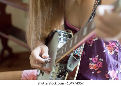 Girl Playing Banjo