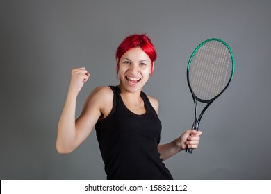 Girl Playing Tennis