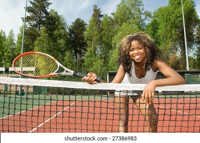 Girl Playing Tennis