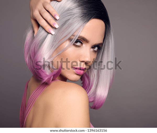 Girl Portrait Bob Short Hairstyle Beautiful Stock Photo Edit Now