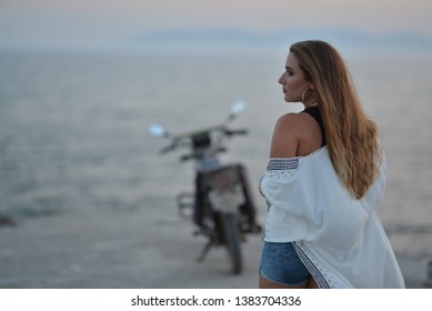 Girl On A Water Motorcycle Images Stock Photos Vectors
