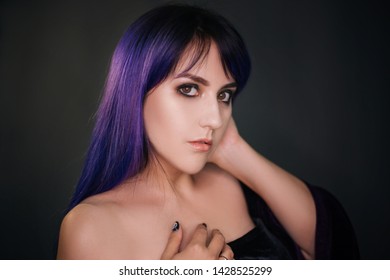 Dark Purple Hair Images Stock Photos Vectors Shutterstock