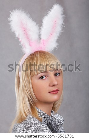 Similar – Young blonde woman wearing rabbit ears