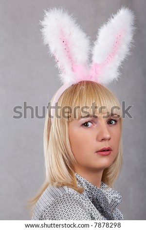 Similar – Young blonde woman wearing rabbit ears