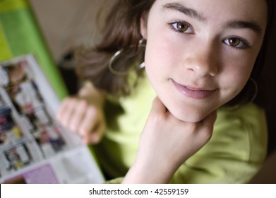 Girl Reading Magazine