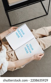 Girl Reading Magazine Mockup Free Stock Photography 