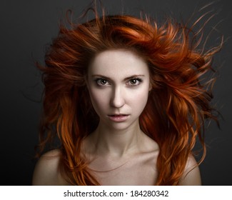 girl with red hair - Shutterstock ID 184280342