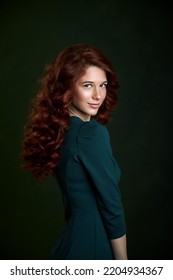 Girl With Red Hair Studio Beauty Portrait