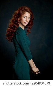 Girl With Red Hair Studio Beauty Portrait