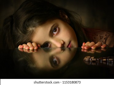 The Girl with Reflection (painting look)