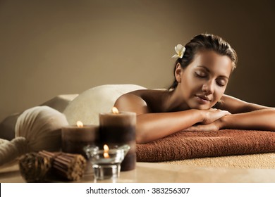 The Girl Relaxes In The Spa Salon