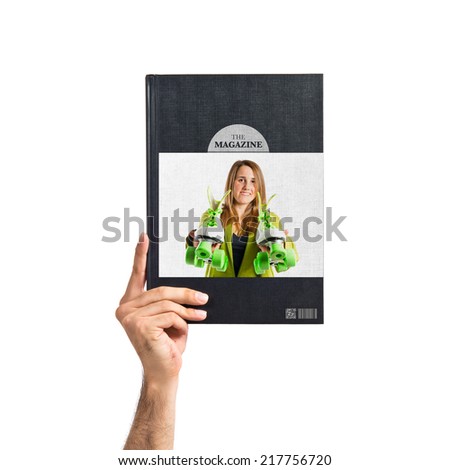 Girl with rollerblade printed on book