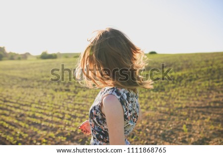 Similar – Image, Stock Photo Girl and a wind